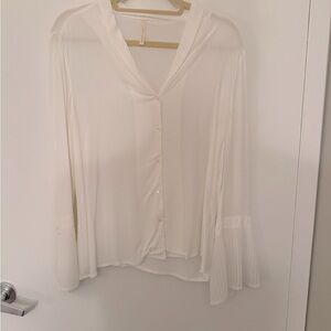 White Blouse with Sleeve Detailing